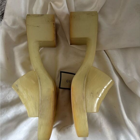 Gucci rubber slide ins shoes logo heels sandals jelly open toe shower slides - Picture 3 of 10